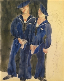 TWO SAILORS URINATING by Charles Demuth